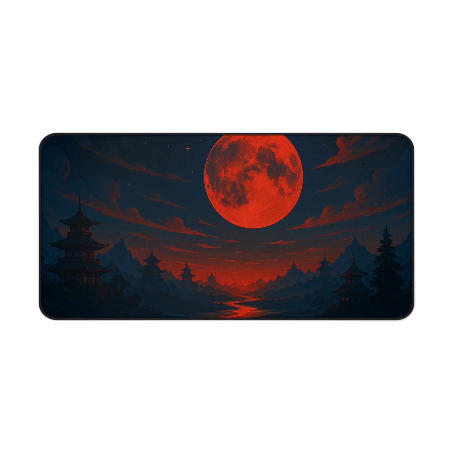 Moonlit Serenity Desk Mat - Aesthetic Office Decor, Gaming Mouse Pad, Moon Phase Gift, Nature Lover's Gift, Desk Accessories