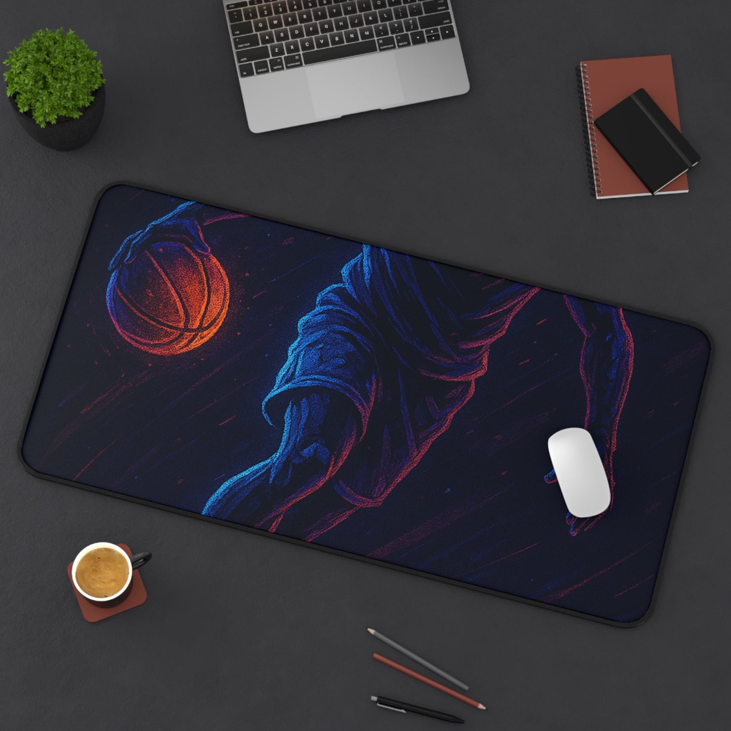 Basketball Gamer Desk Mat β Neon Energy for Every Move
