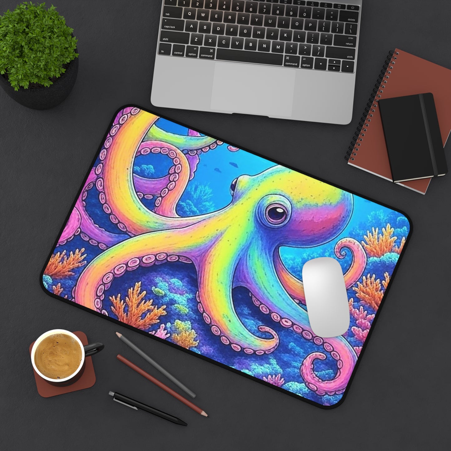 Desk Mat - Colorful Octopus - Nautical Office Decor