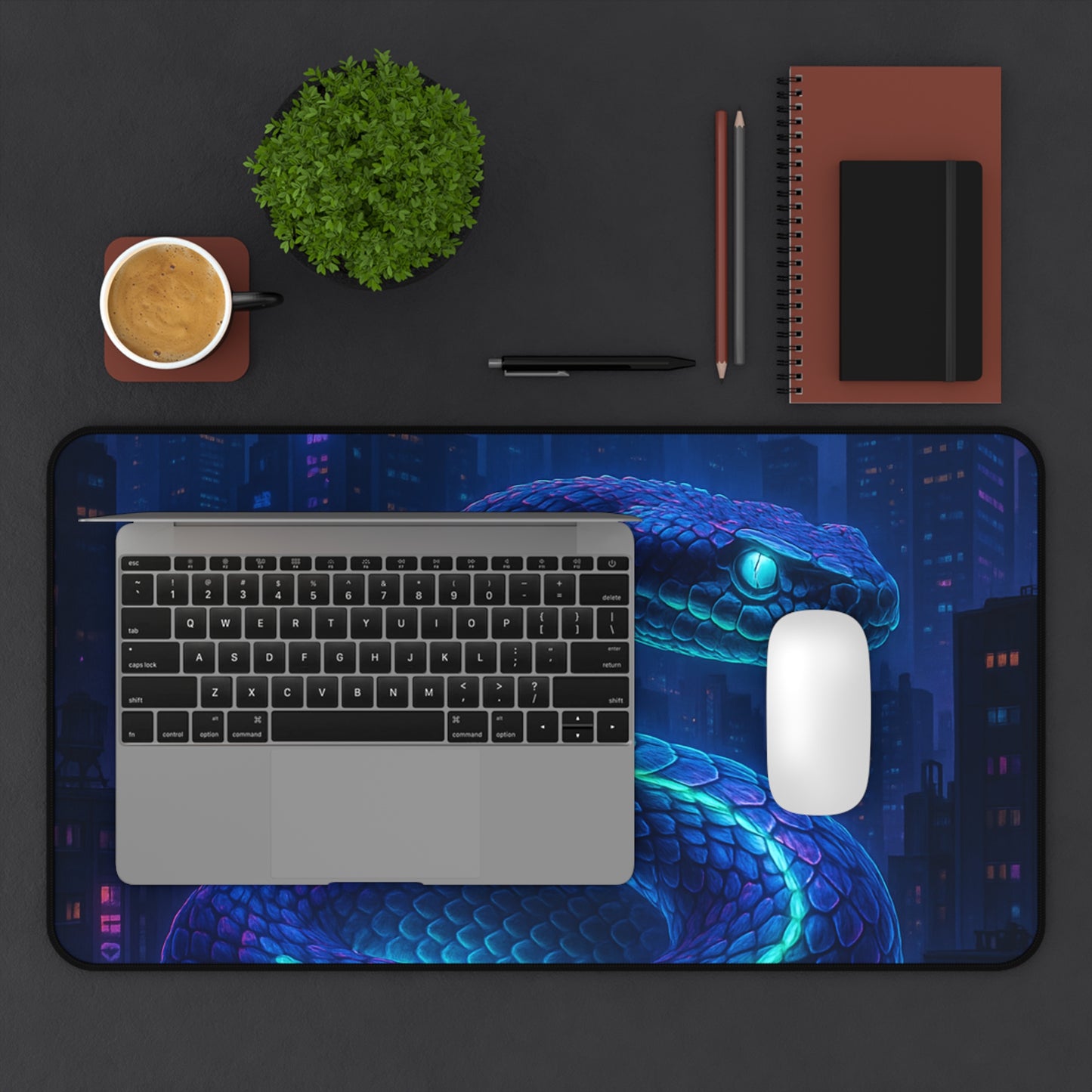 Mystical Snake Desk Mat Gaming Accessories, Office Decor, Unique Gift, Computer Mouse Pad, Fantasy Home Office