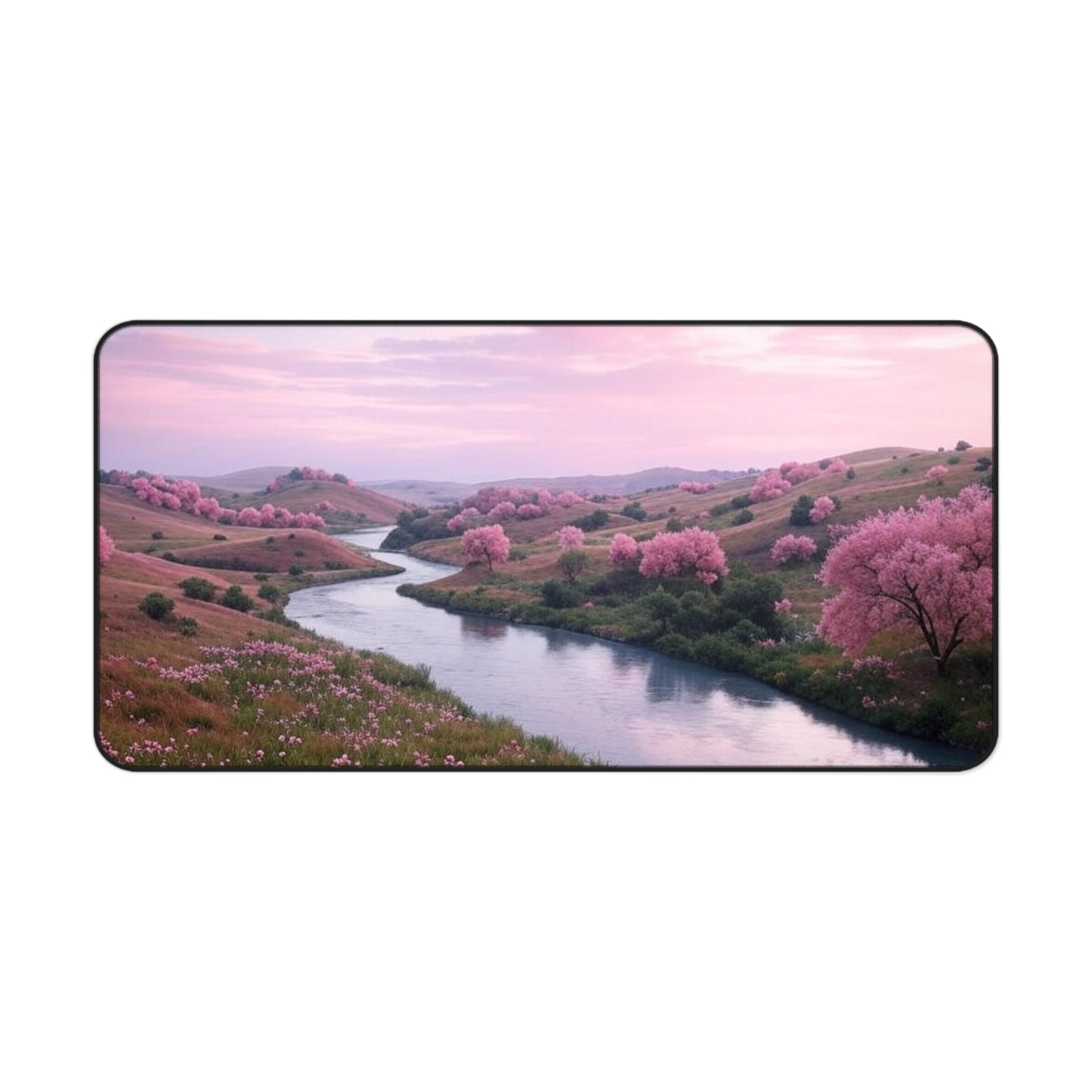 Serene Cherry Blossom Desk Mat - Nature-Inspired Work Space Decor