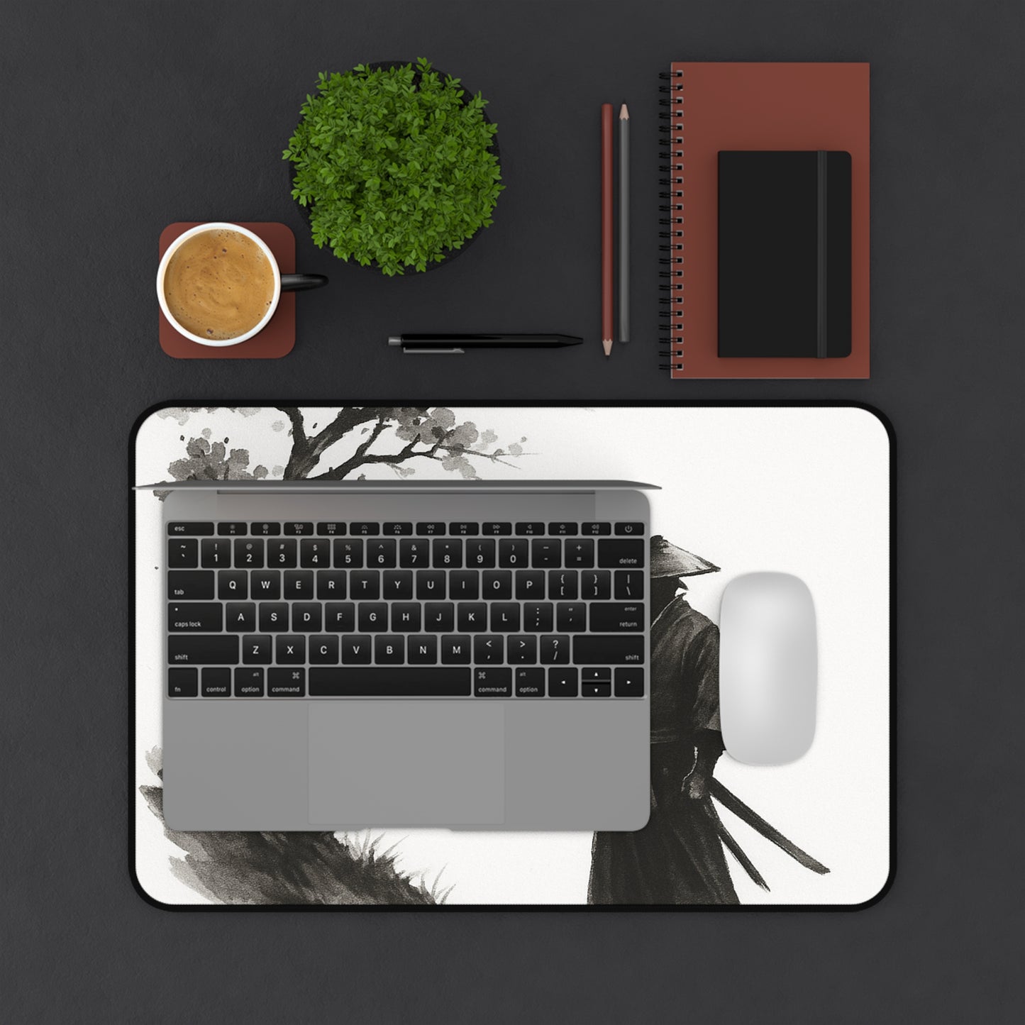 Zen-Inspired Desk Mat | Minimalist Office Decor, Meditation Gift, Work Desk Accessory, Japanese Art, Calm Workspace
