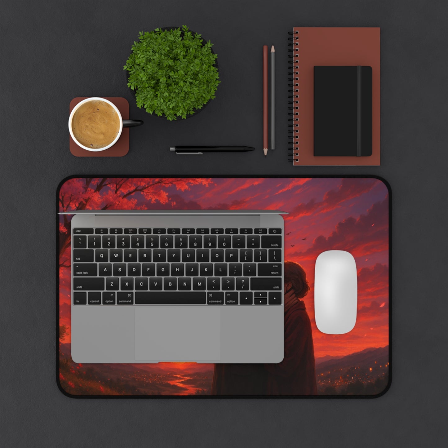 Romantic Sunset Desk Mat, Inspiring office decor, Gift for couples, Home workspace accessory, Perfect for anniversaries, Cozy atmosphere