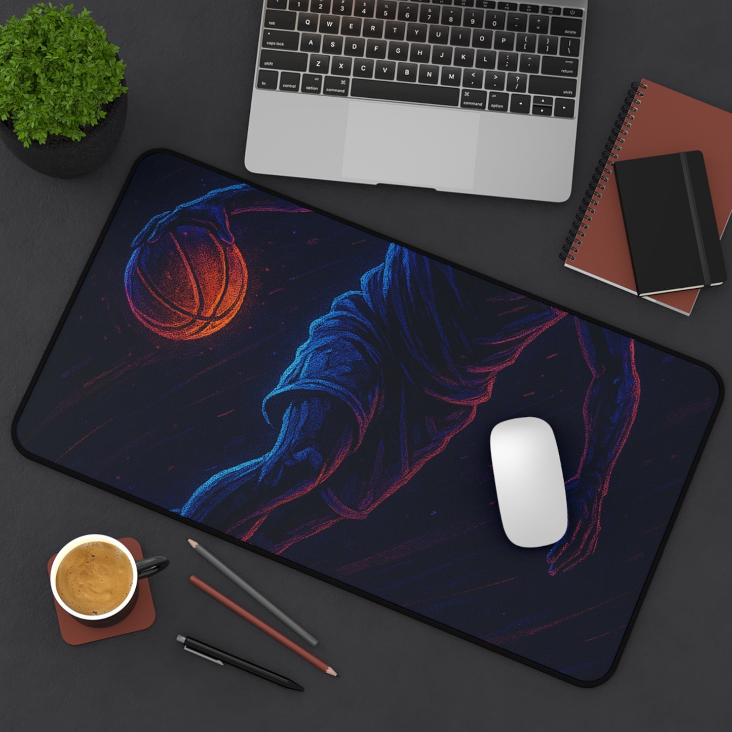 Basketball Gamer Desk Mat β Neon Energy for Every Move