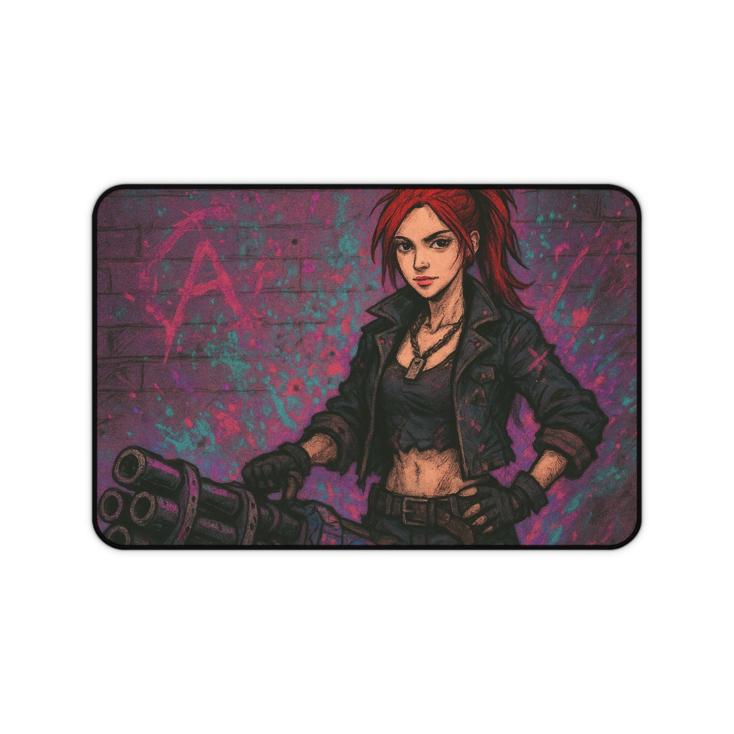 Desk Mat - Edgy Graffiti Art - Stylish Office Accessories for Gamers and Creatives