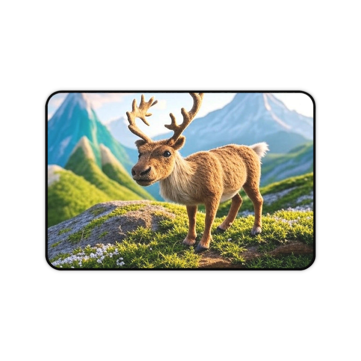 Whimsical Reindeer Desk Mat, Cozy Desk Decor, Office Mouse Pad, Nature Themed Gift, Holiday Home Office Accessory