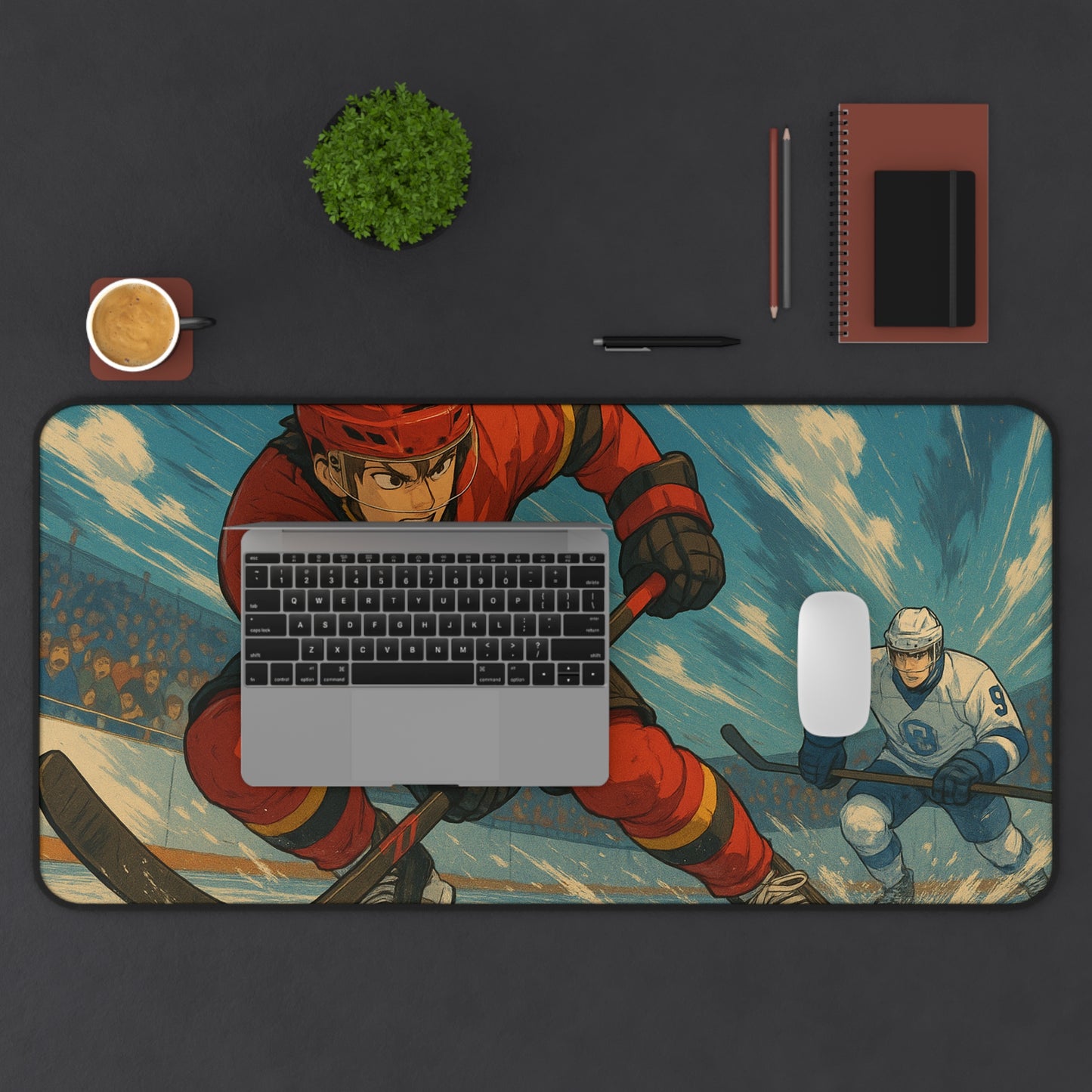 Dynamic Hockey Desk Mat, Perfect for Sports Fans, Office Decor, Gamers, Christmas Gift, Personalized Home Office