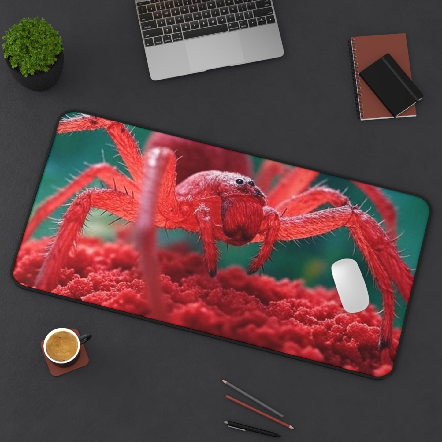 Vibrant Red Spider Desk Mat - Fun & Unique Office Decor