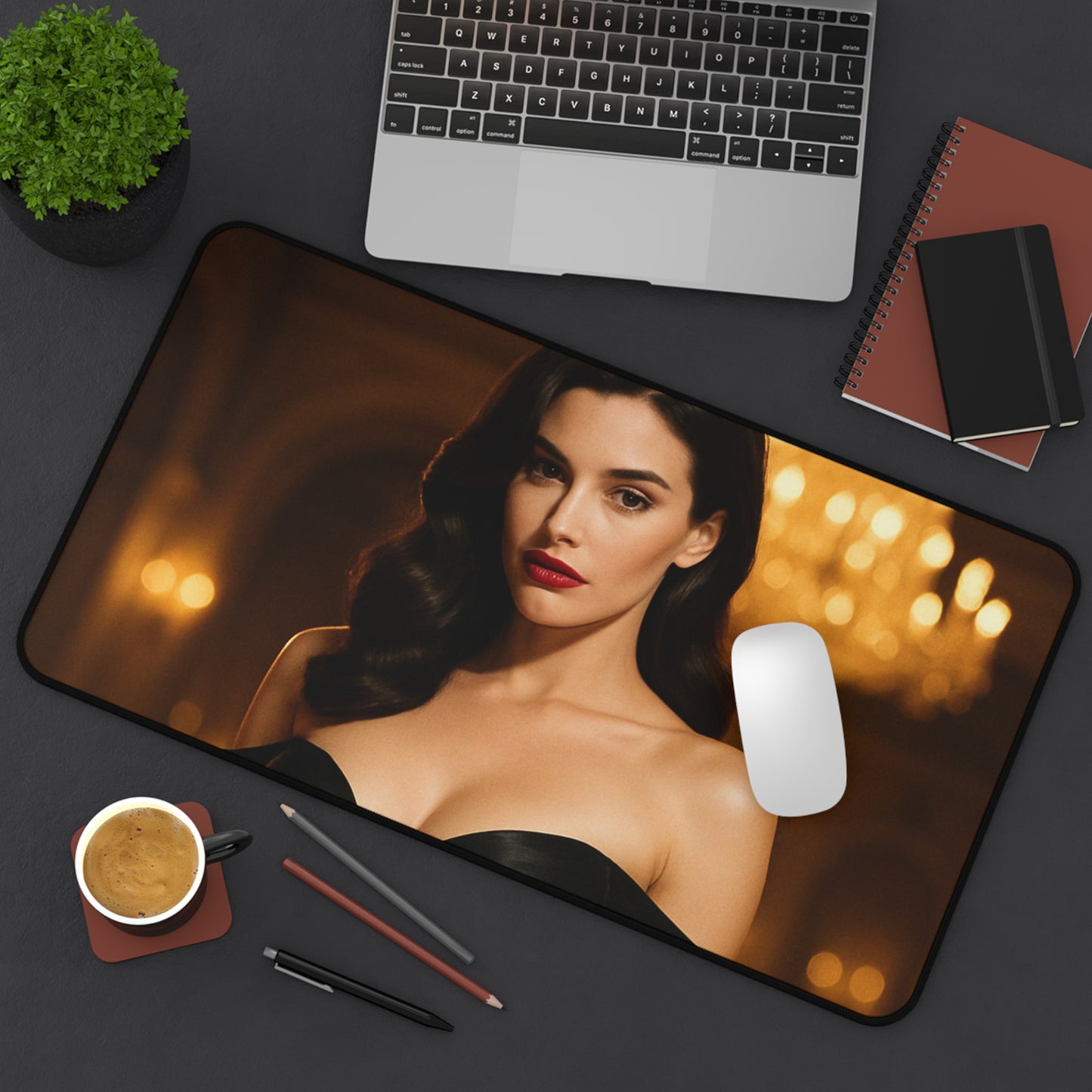 π€ Sorceress in Scarlet β Fantasy Desk Mat | Gothic Glam Collection