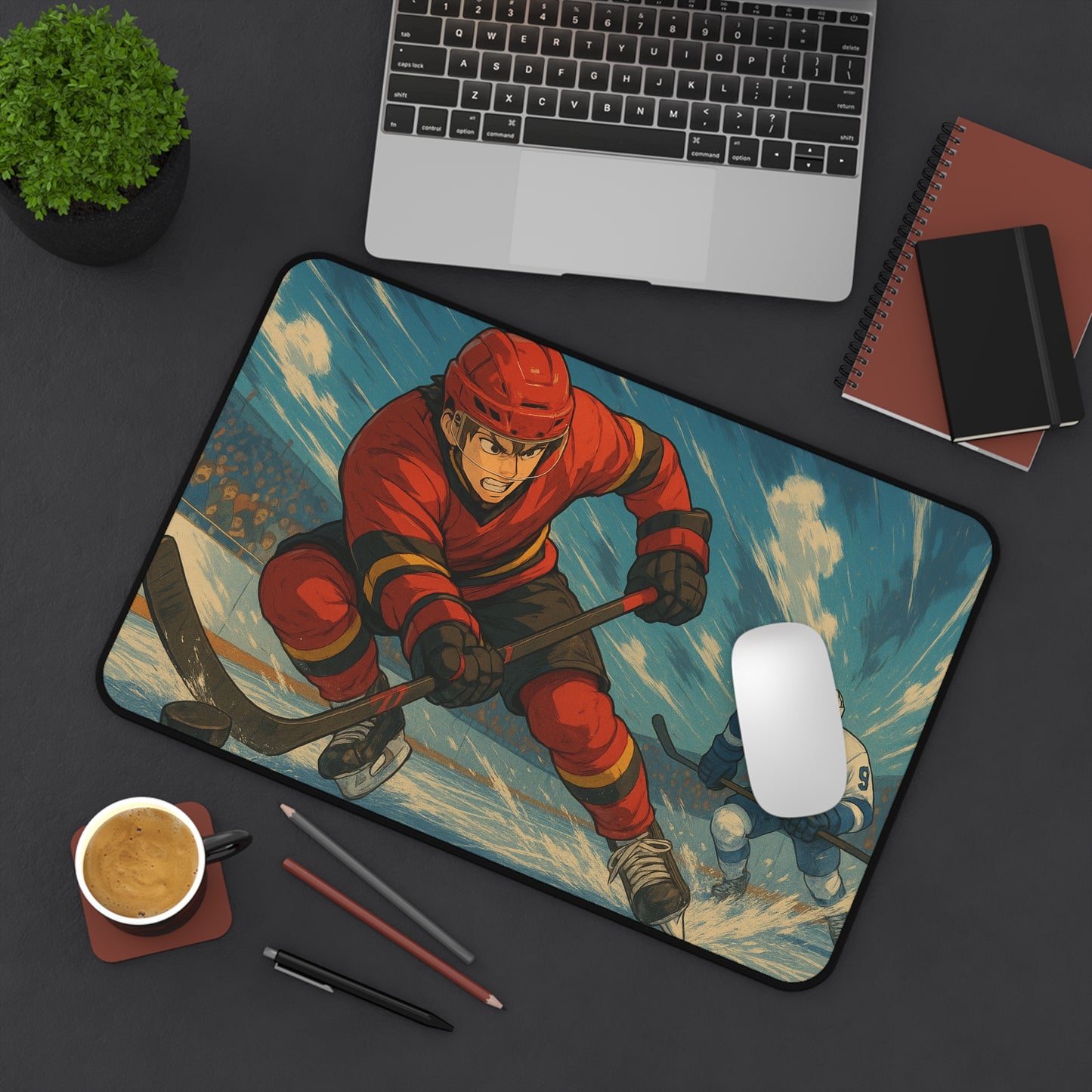 Dynamic Hockey Desk Mat, Perfect for Sports Fans, Office Decor, Gamers, Christmas Gift, Personalized Home Office