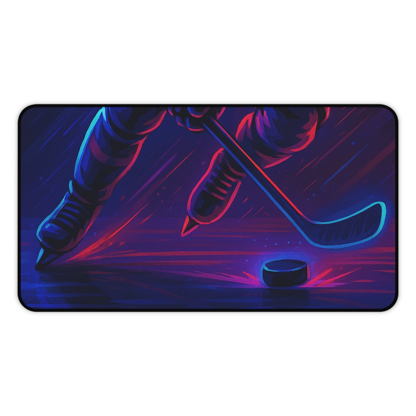 Hockey Gamer Desk Mat โ Neon Intensity at Your Fingertips