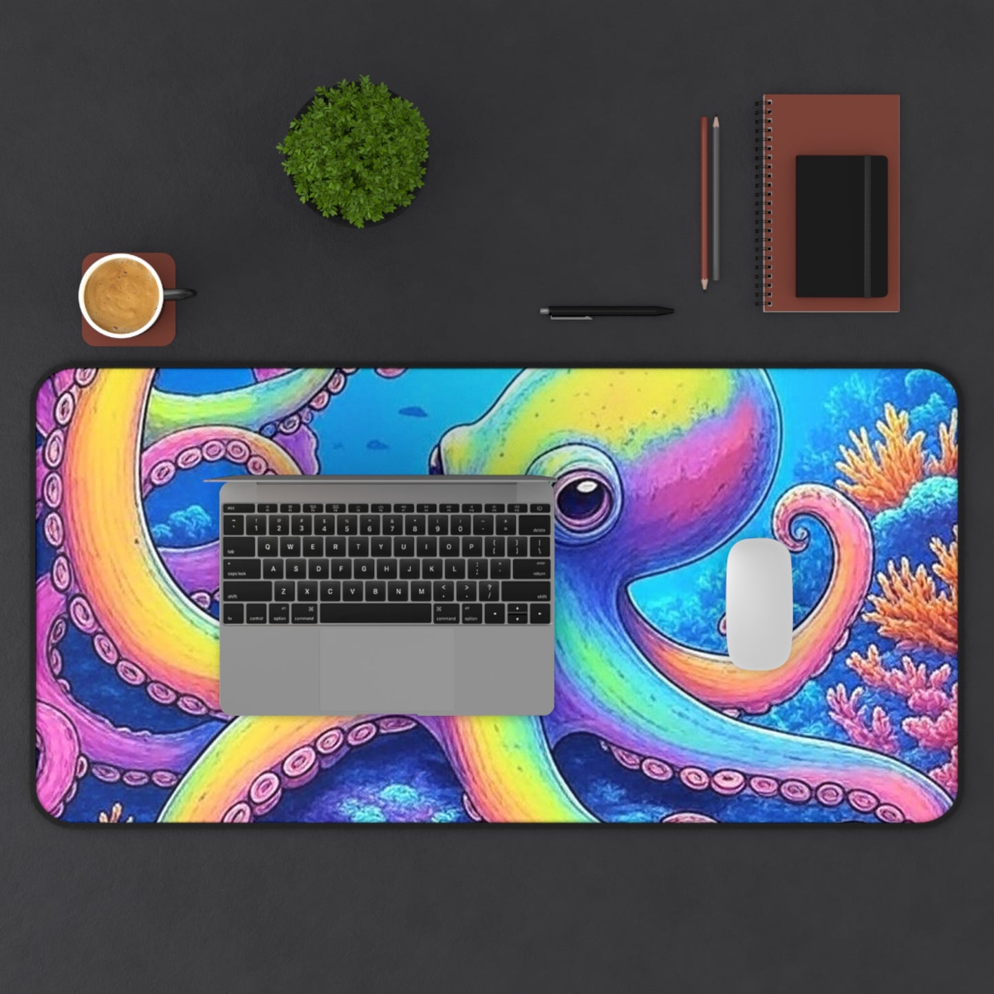 Desk Mat - Colorful Octopus - Nautical Office Decor