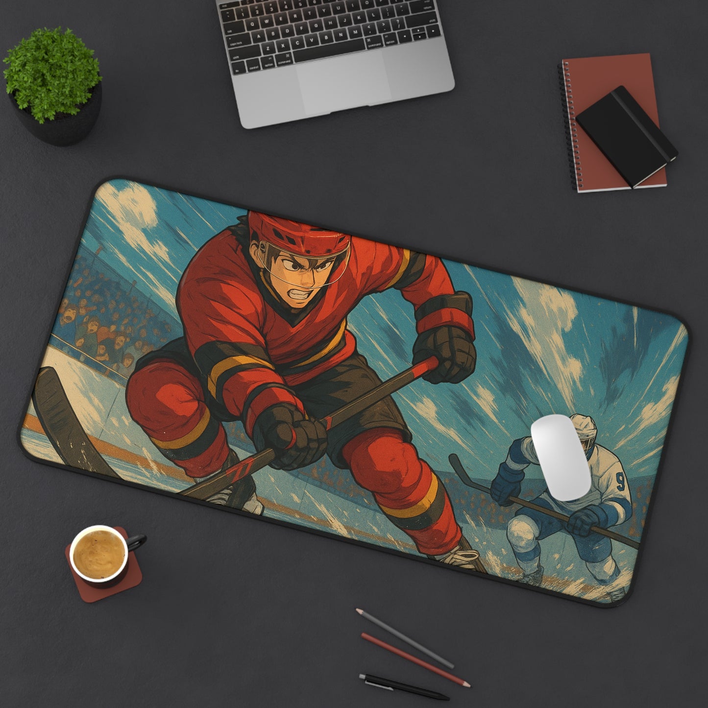Dynamic Hockey Desk Mat, Perfect for Sports Fans, Office Decor, Gamers, Christmas Gift, Personalized Home Office