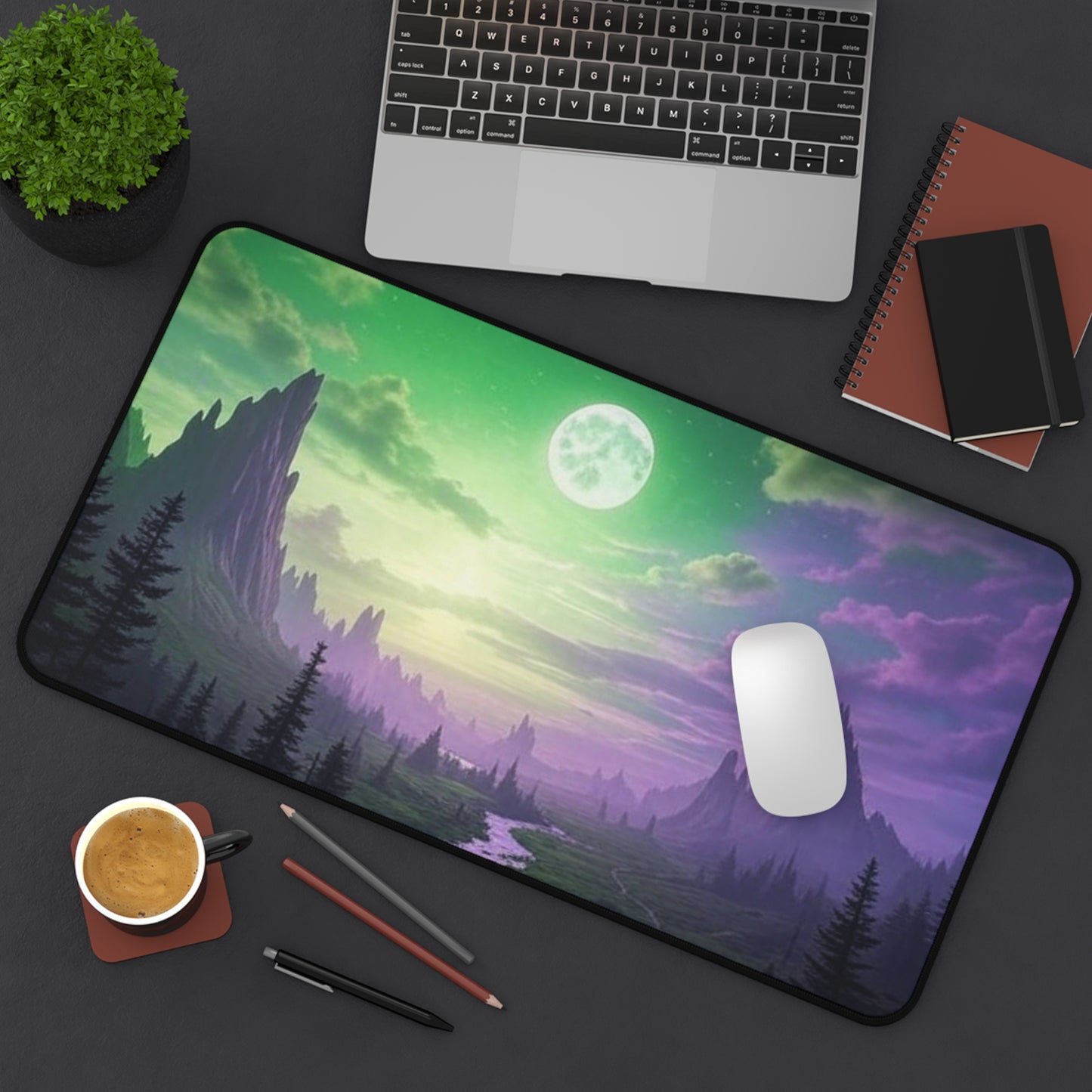 Enchanted Landscape Desk Mat | Dreamy Home Office Decor, Gamer Mouse Pad, Nature Lover Gift, Aesthetic Desk Accessories