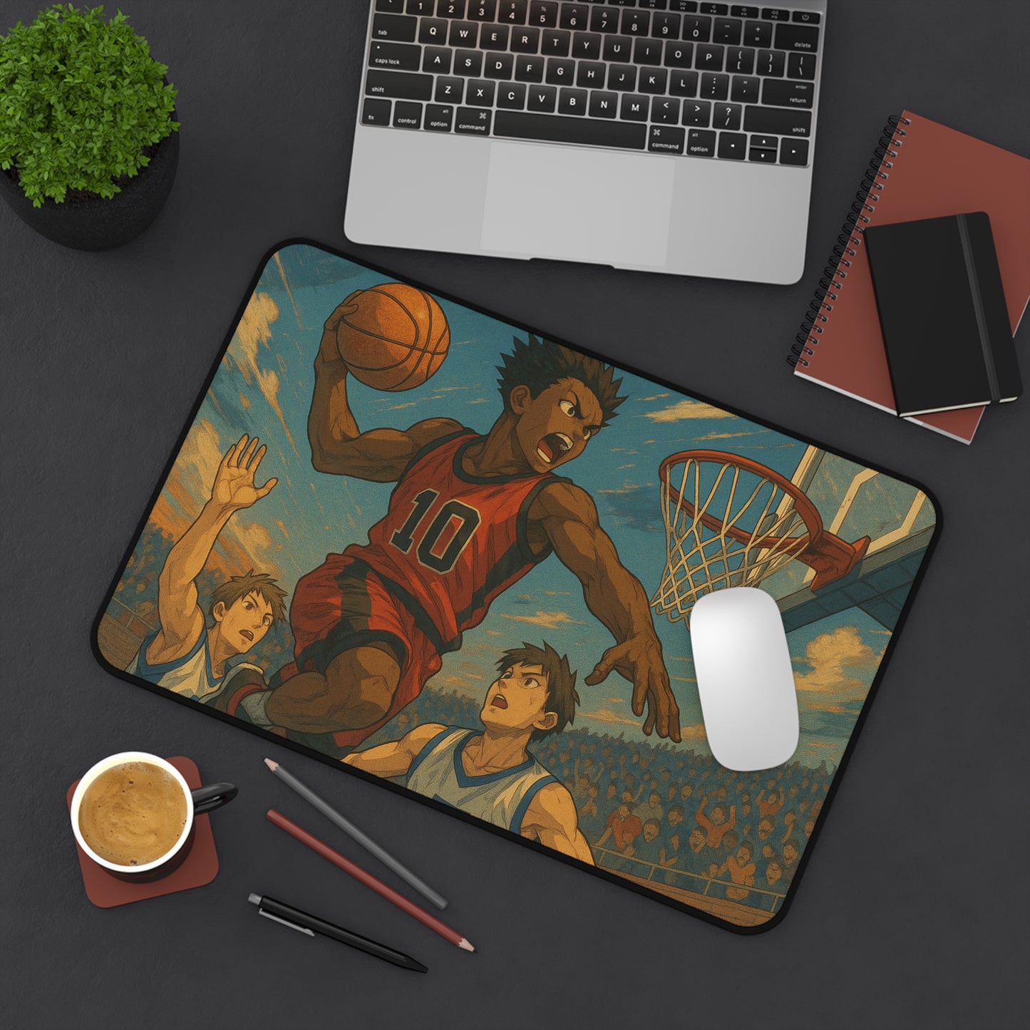 Basketball-Themed Desk Mat, Perfect for Sports Fans, Gamers & Students, Gift for Coaches, Back to School, Office Decor