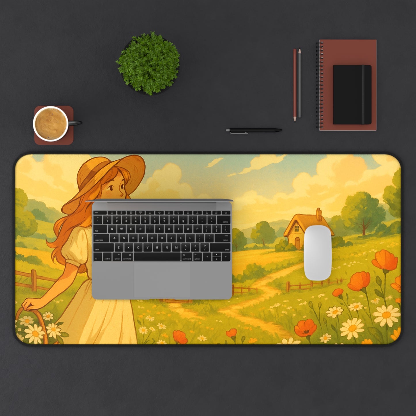 Enchanting Floral Desk Mat, Office Decor, Nature Lover Gift, Workspace Organizer, Ideal for Home or Office