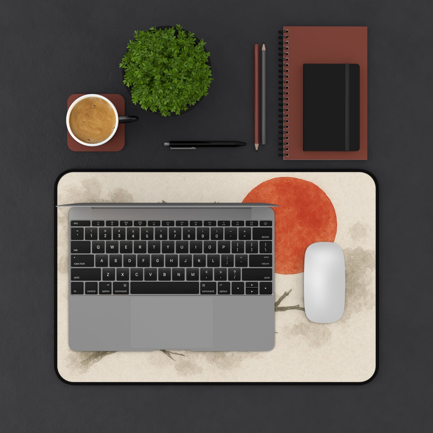 Owl Desk Mat with Sunset Design, Office Decor, Gaming Mat, Artistic Mouse Pad, Gift for Nature Lovers, Unique Home Office Accessory