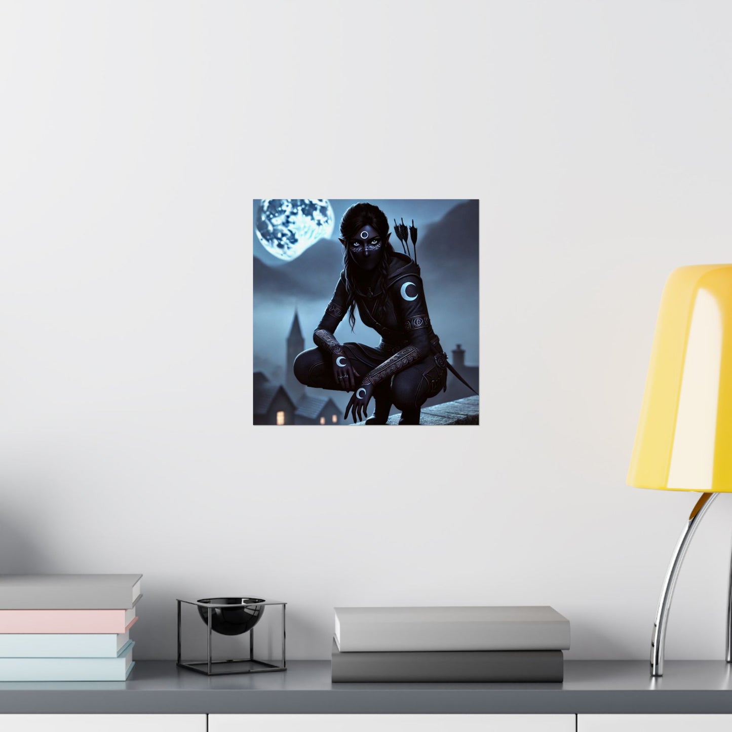 Vertical Poster - Mystical Moonlit Fantasy Dark Elf Design