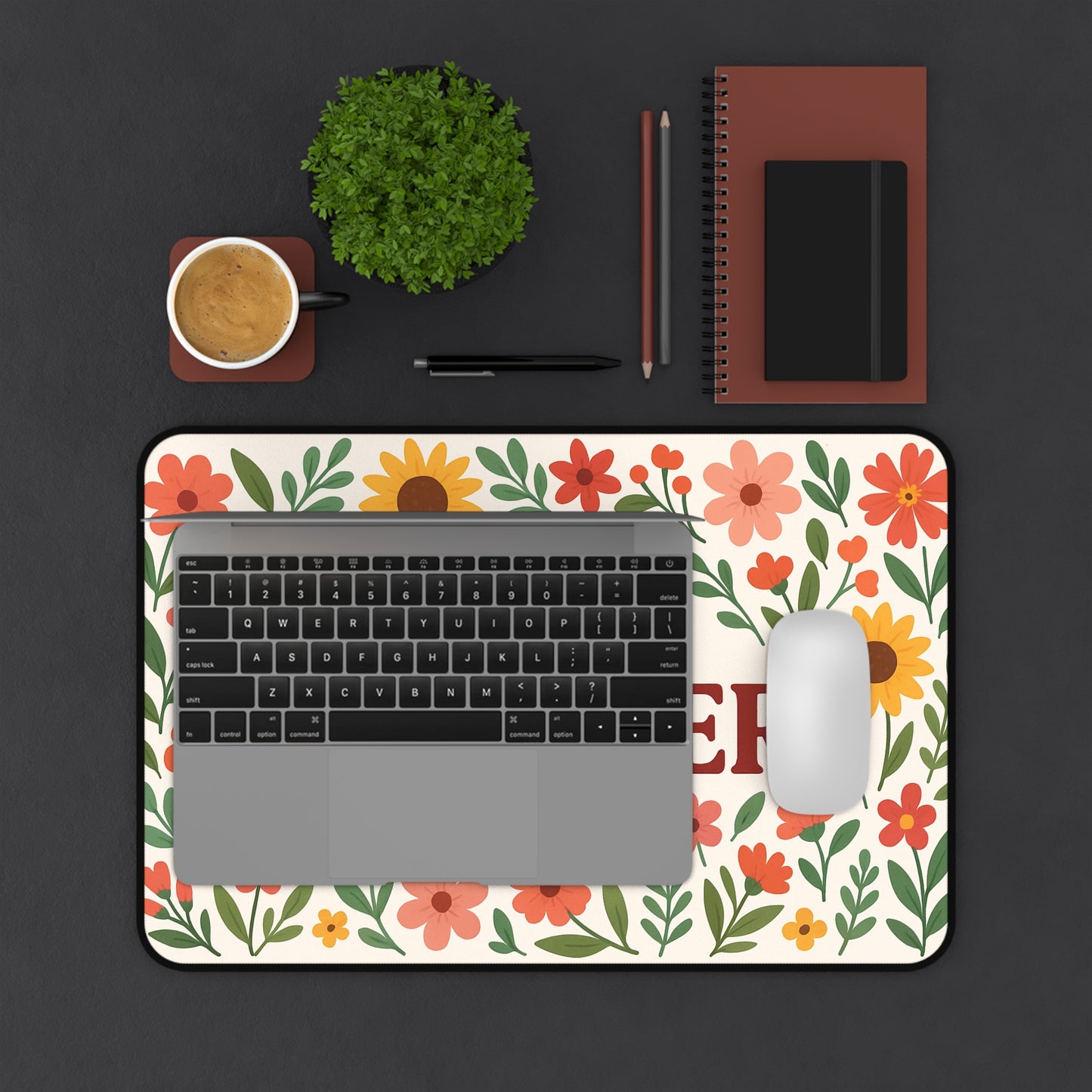 Floral #1 Teacher Desk Mat, Gift for Educators, Home Office Decor, Teacher Appreciation, Classroom Accessory