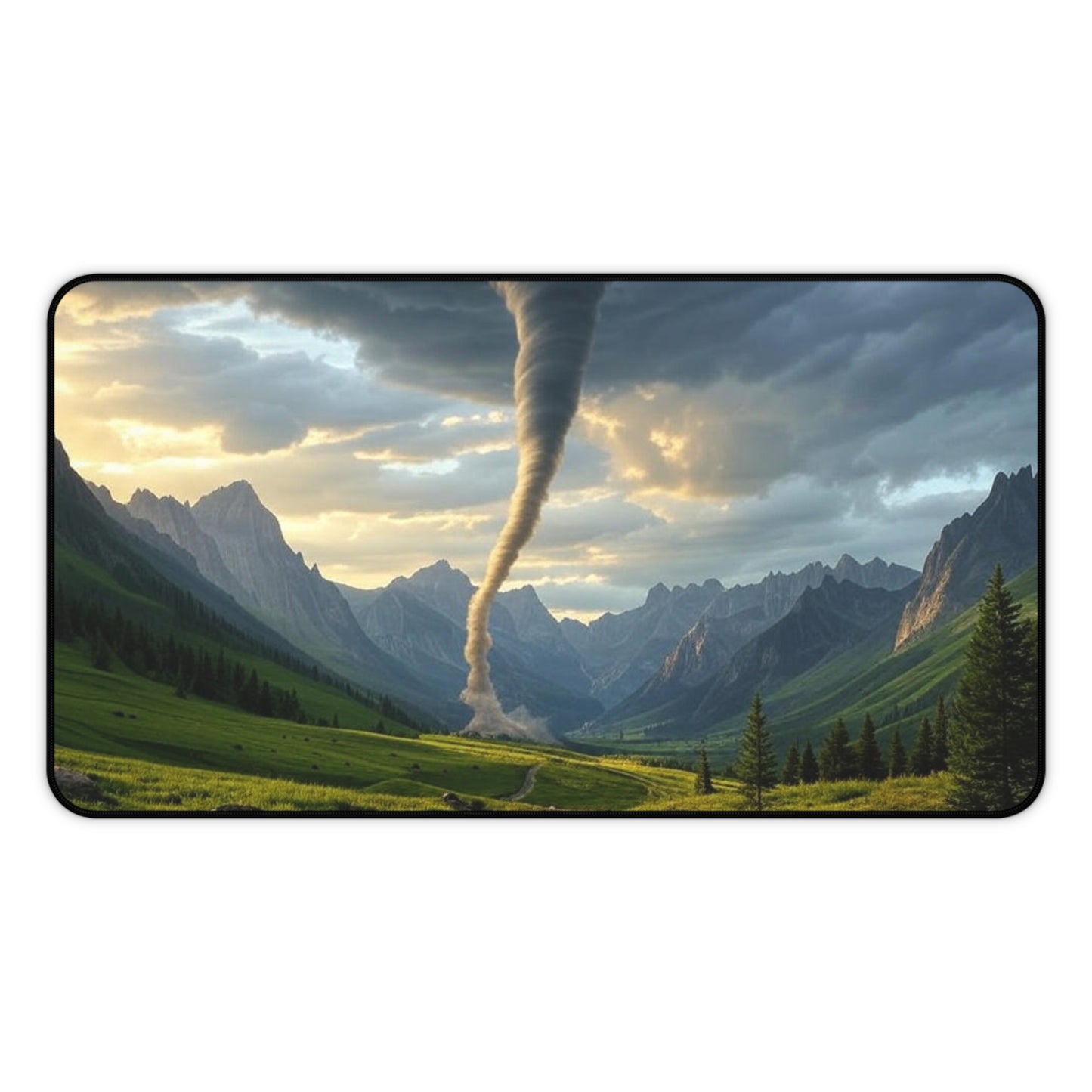 Tornado Desk Mat - Game Room Decor, Office Accessories, Home Office Gift, Unique Mouse Pad, Nature Themed