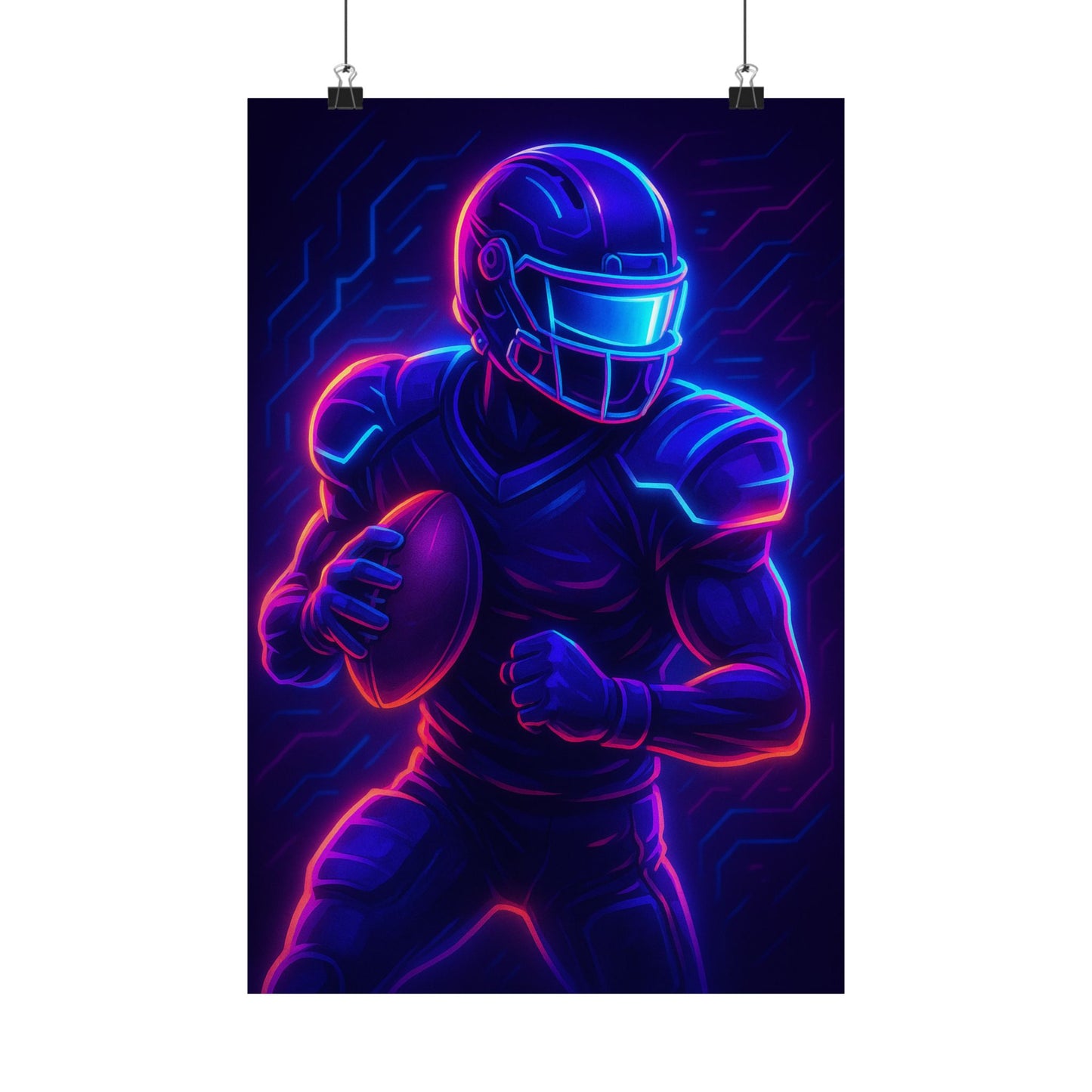Transform Your Space with Our Matte Vertical Poster – Futuristic Football Gamer Edition