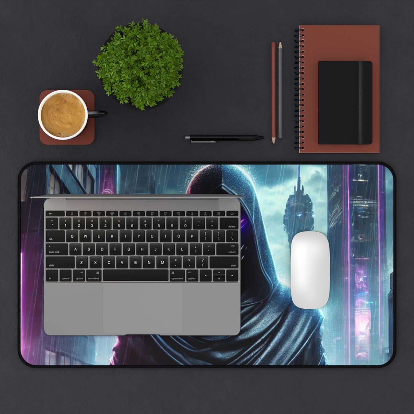 Wraith Cyberpunk Desk Mat – Elevate Your Space with Stealth and Style