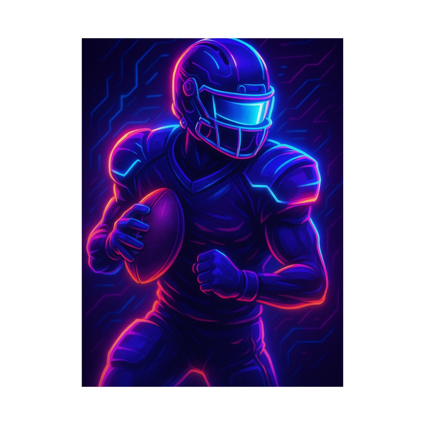 Transform Your Space with Our Matte Vertical Poster – Futuristic Football Gamer Edition