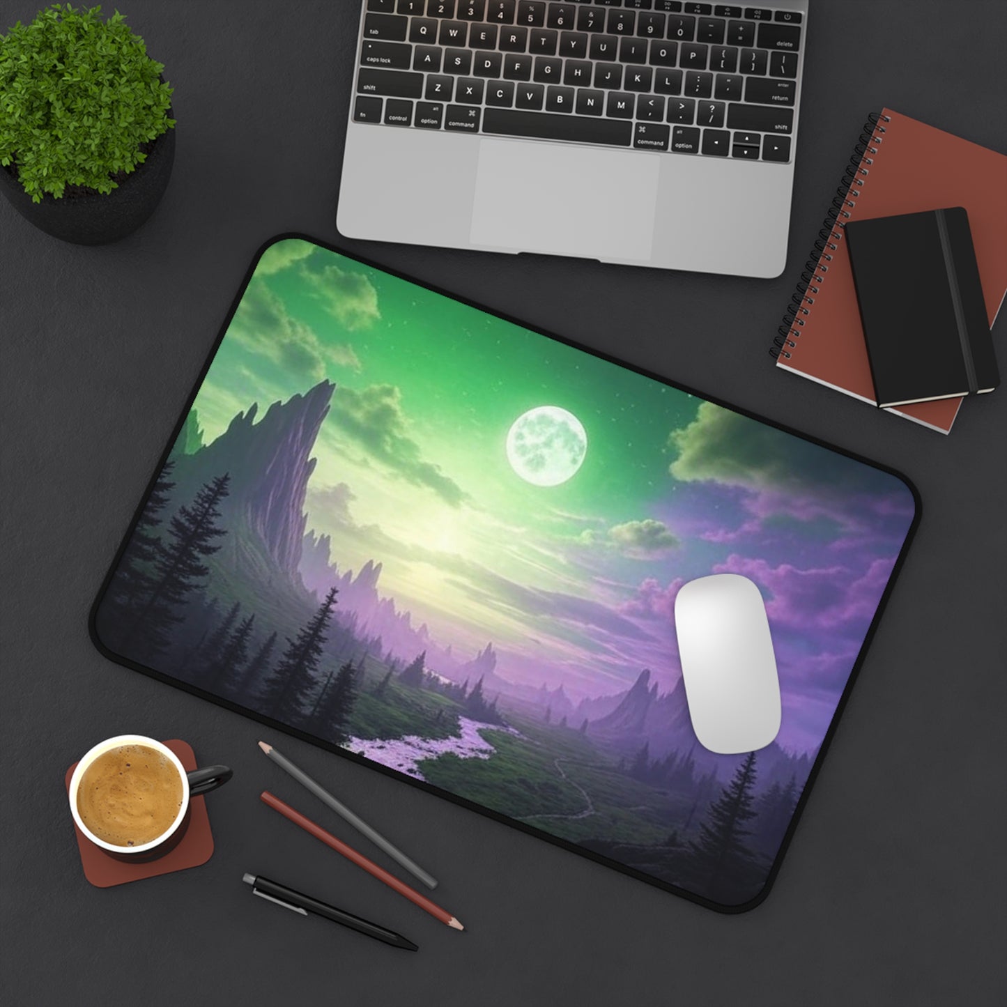 Enchanted Landscape Desk Mat | Dreamy Home Office Decor, Gamer Mouse Pad, Nature Lover Gift, Aesthetic Desk Accessories