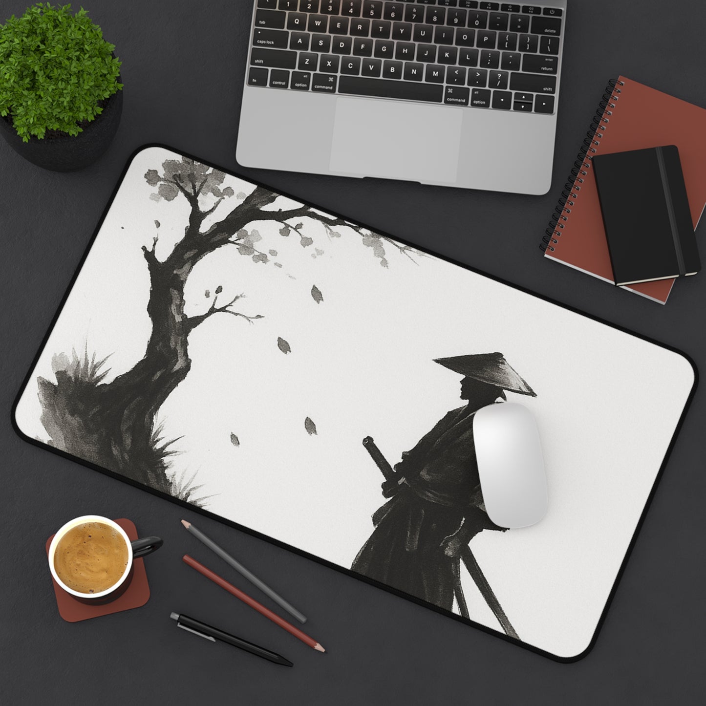 Zen-Inspired Desk Mat | Minimalist Office Decor, Meditation Gift, Work Desk Accessory, Japanese Art, Calm Workspace