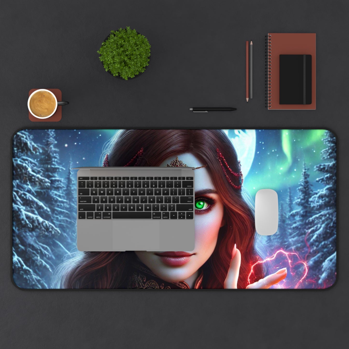 Fantasy Sorceress Desk Mat – Mystical Gaming & Office Pad for Fantasy Lovers