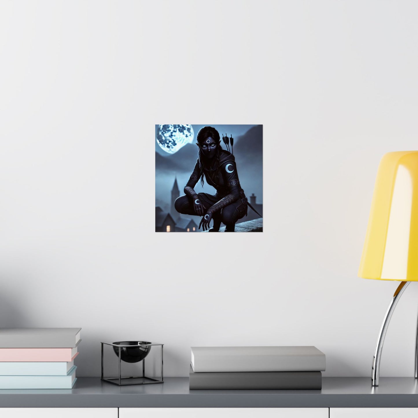 Vertical Poster - Mystical Moonlit Fantasy Dark Elf Design