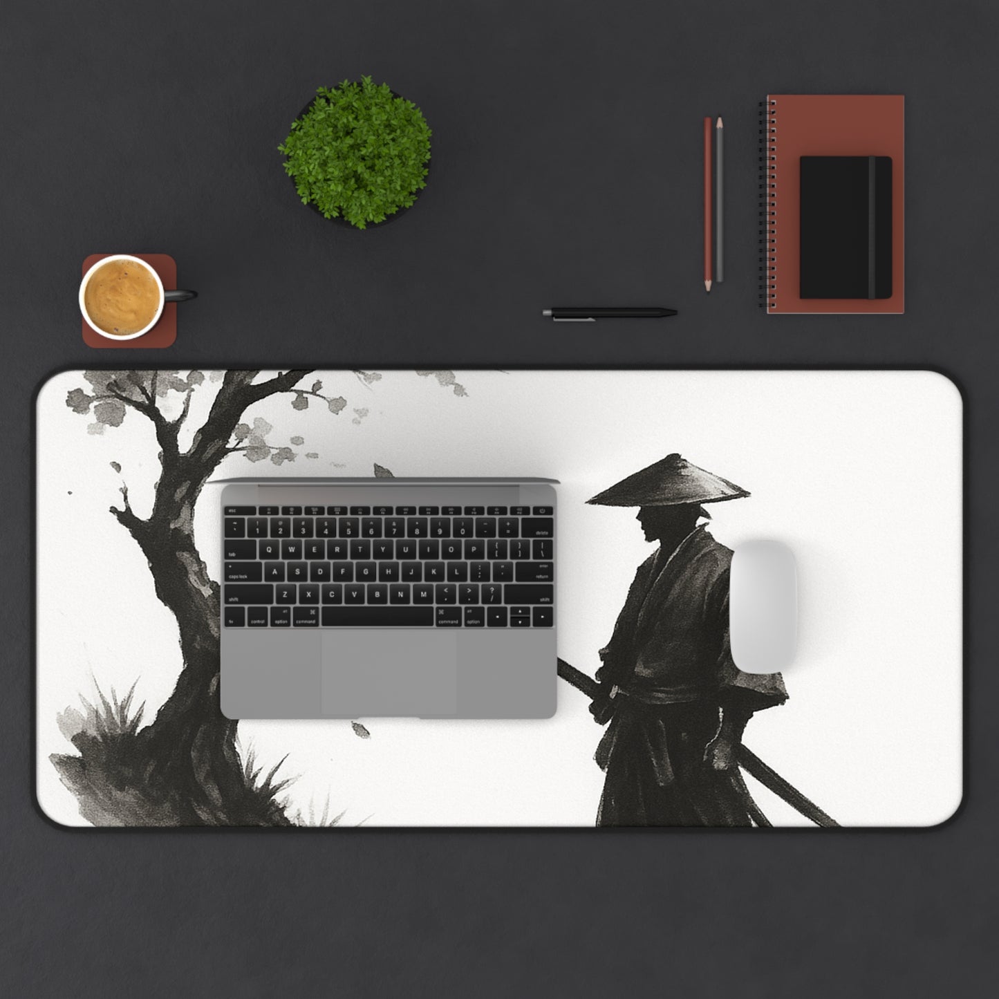 Zen-Inspired Desk Mat | Minimalist Office Decor, Meditation Gift, Work Desk Accessory, Japanese Art, Calm Workspace