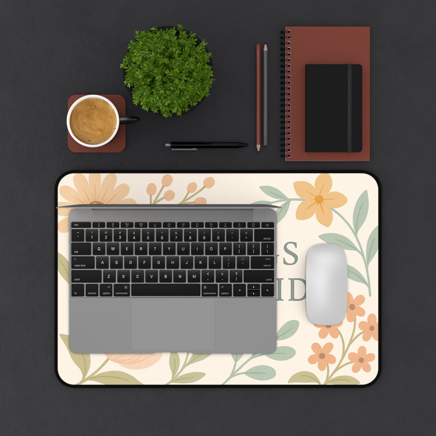 Floral Inspirational Desk Mat - Feelings Are Valid, Office Decor, Workspace Gift, Modern Home Office, Self-Care Reminder