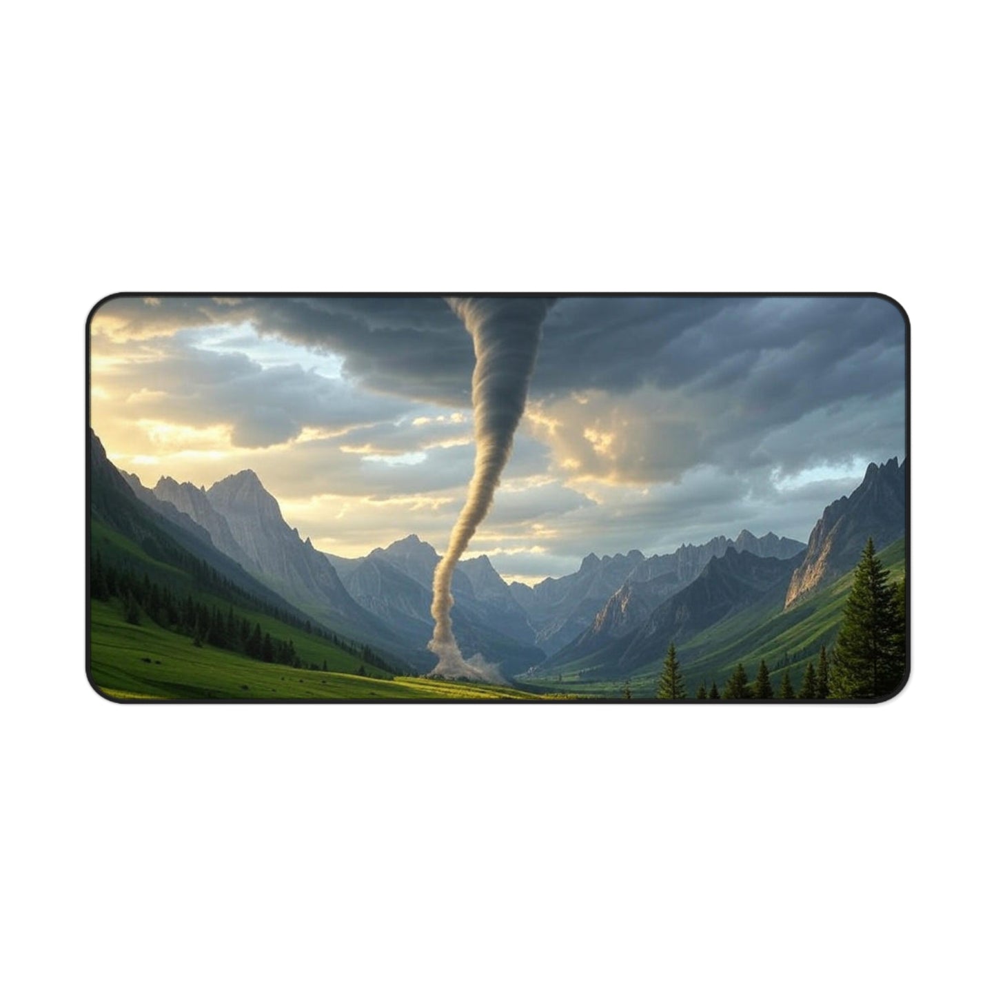 Tornado Desk Mat - Game Room Decor, Office Accessories, Home Office Gift, Unique Mouse Pad, Nature Themed