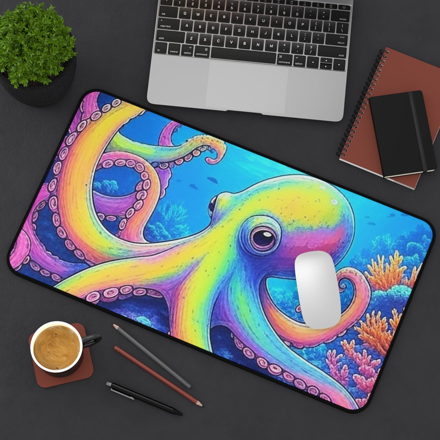 Desk Mat - Colorful Octopus - Nautical Office Decor