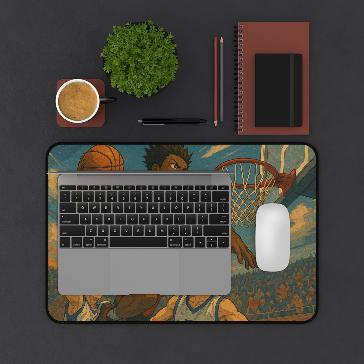 Basketball-Themed Desk Mat, Perfect for Sports Fans, Gamers & Students, Gift for Coaches, Back to School, Office Decor