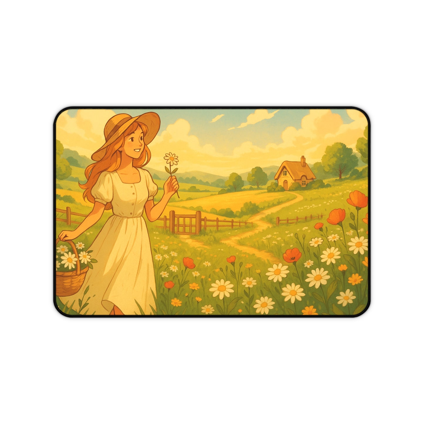 Enchanting Floral Desk Mat, Office Decor, Nature Lover Gift, Workspace Organizer, Ideal for Home or Office