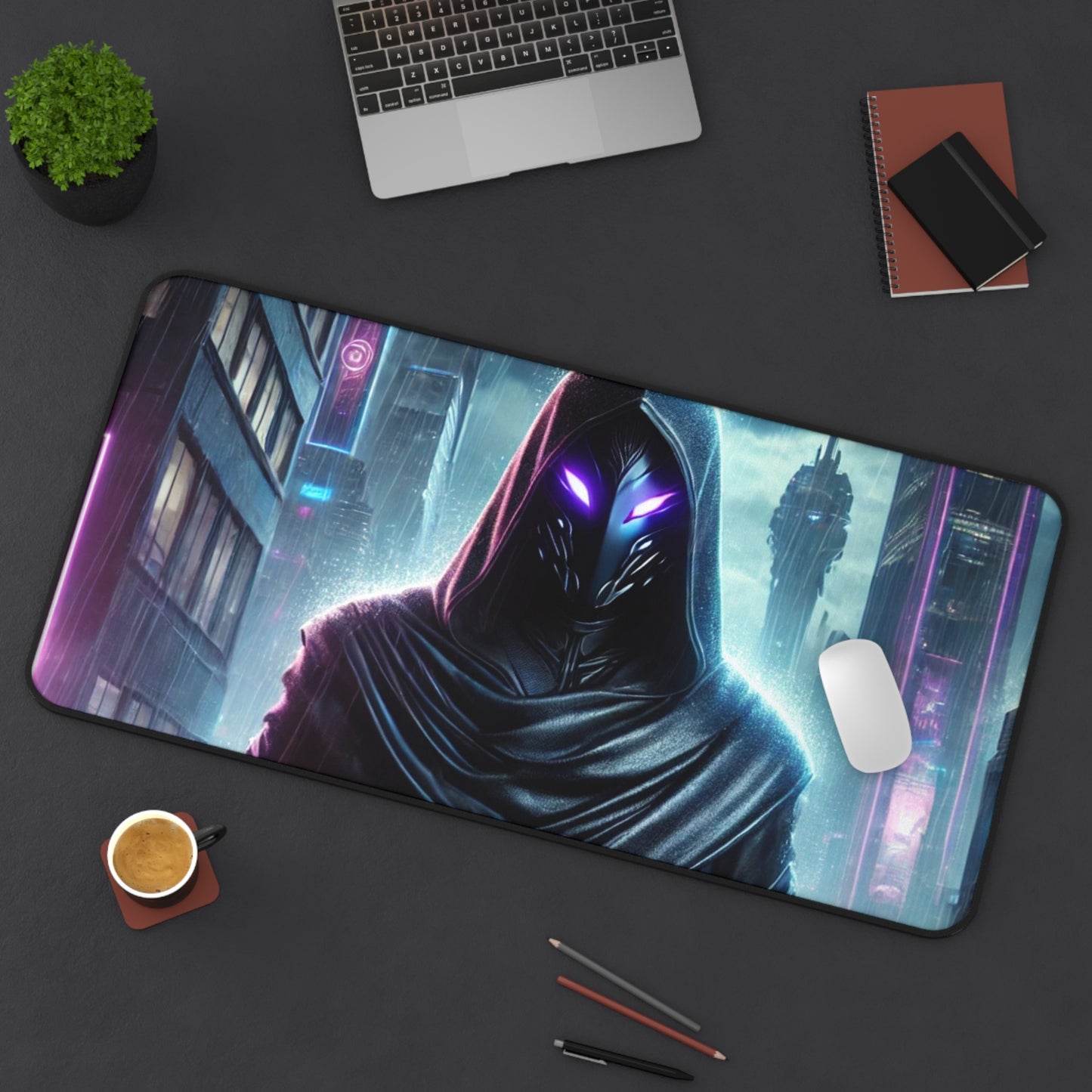 Wraith Cyberpunk Desk Mat – Elevate Your Space with Stealth and Style