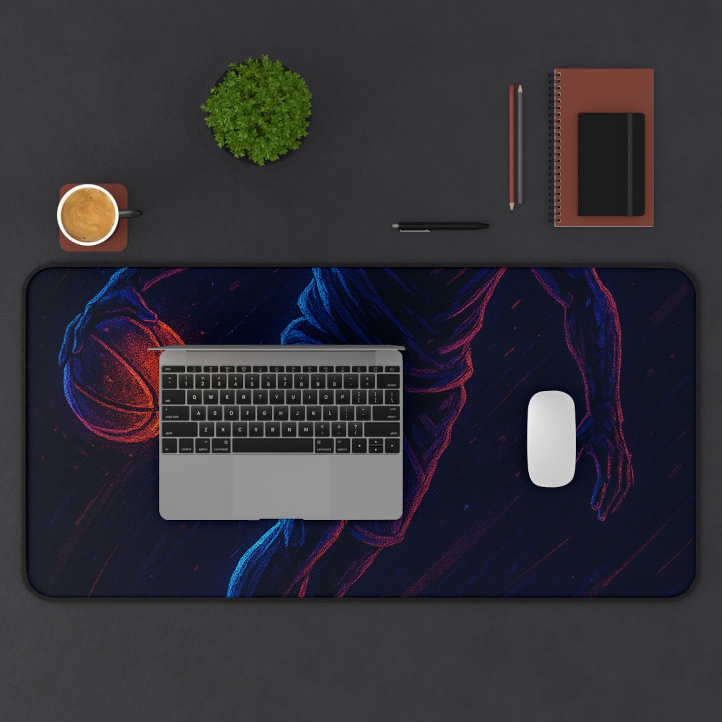 Basketball Gamer Desk Mat β Neon Energy for Every Move