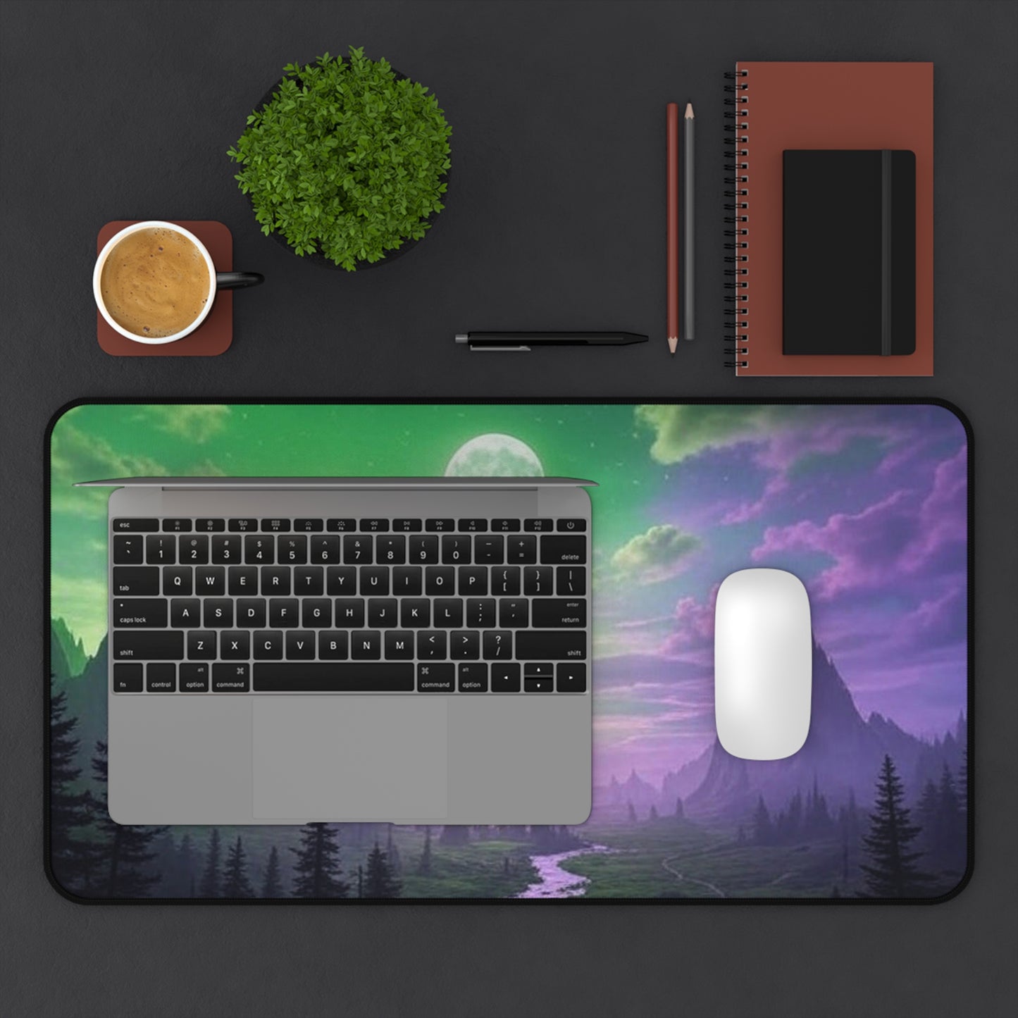 Enchanted Landscape Desk Mat | Dreamy Home Office Decor, Gamer Mouse Pad, Nature Lover Gift, Aesthetic Desk Accessories