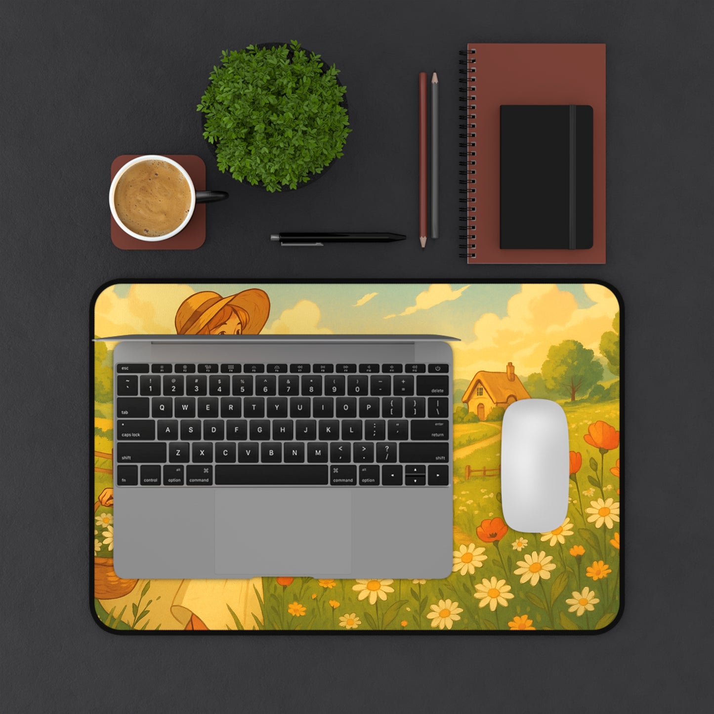 Enchanting Floral Desk Mat, Office Decor, Nature Lover Gift, Workspace Organizer, Ideal for Home or Office