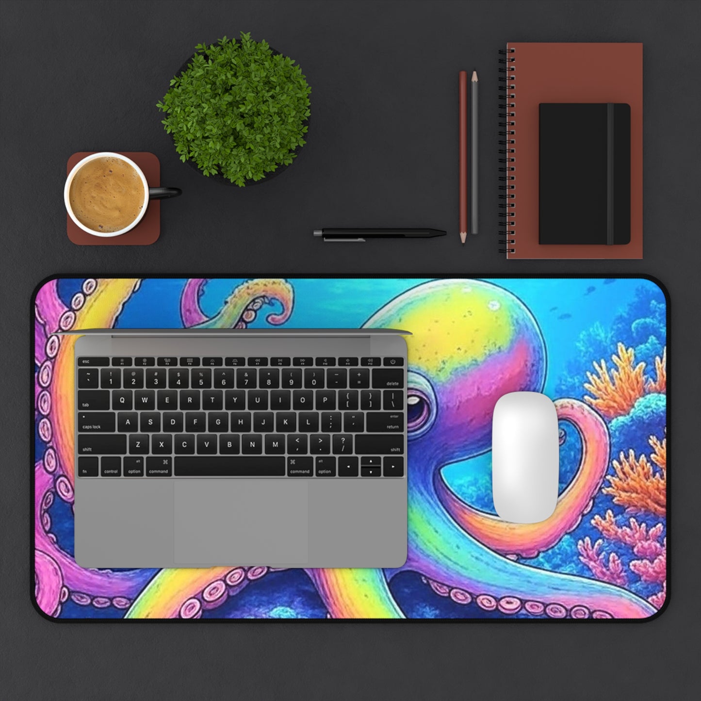 Desk Mat - Colorful Octopus - Nautical Office Decor