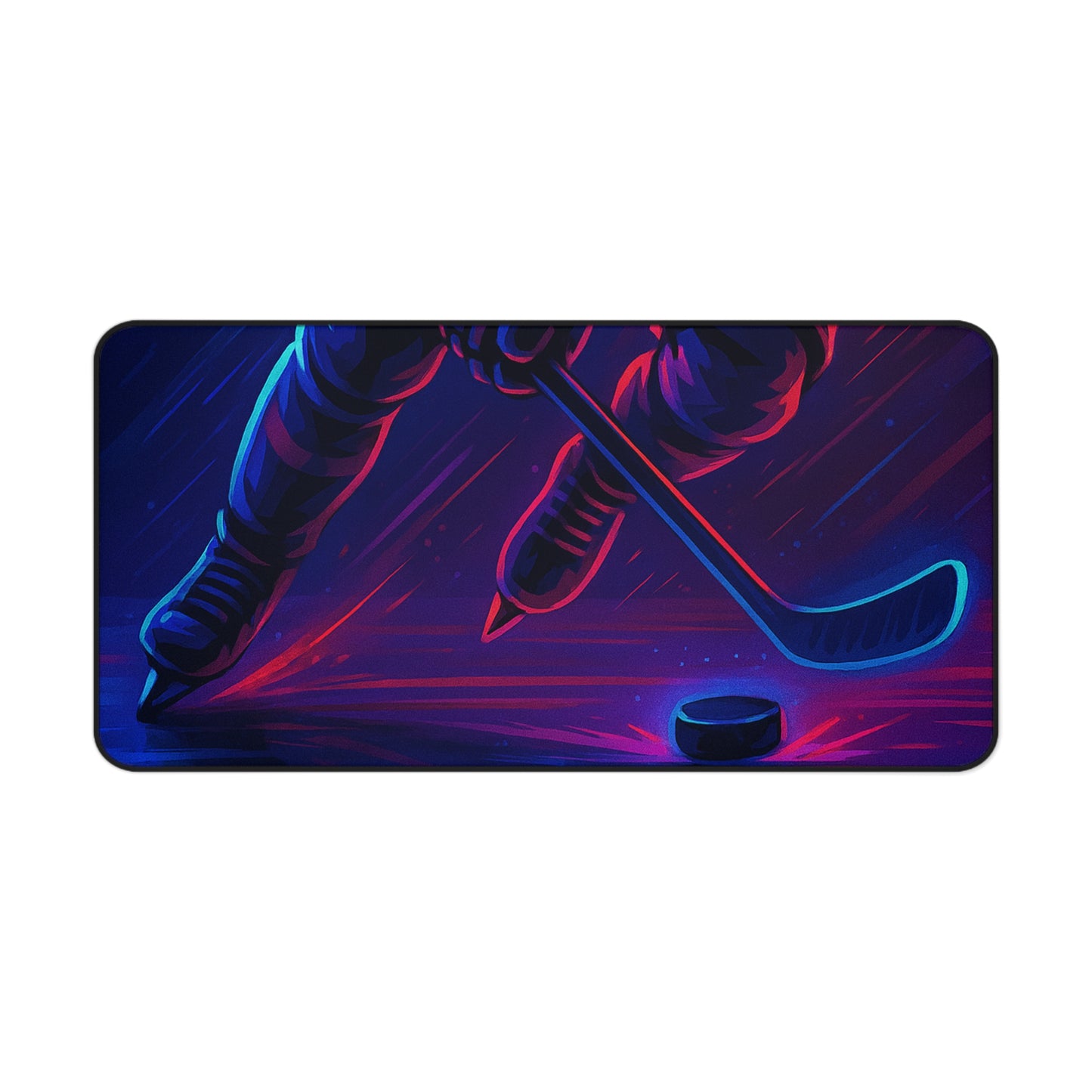 Hockey Gamer Desk Mat โ Neon Intensity at Your Fingertips