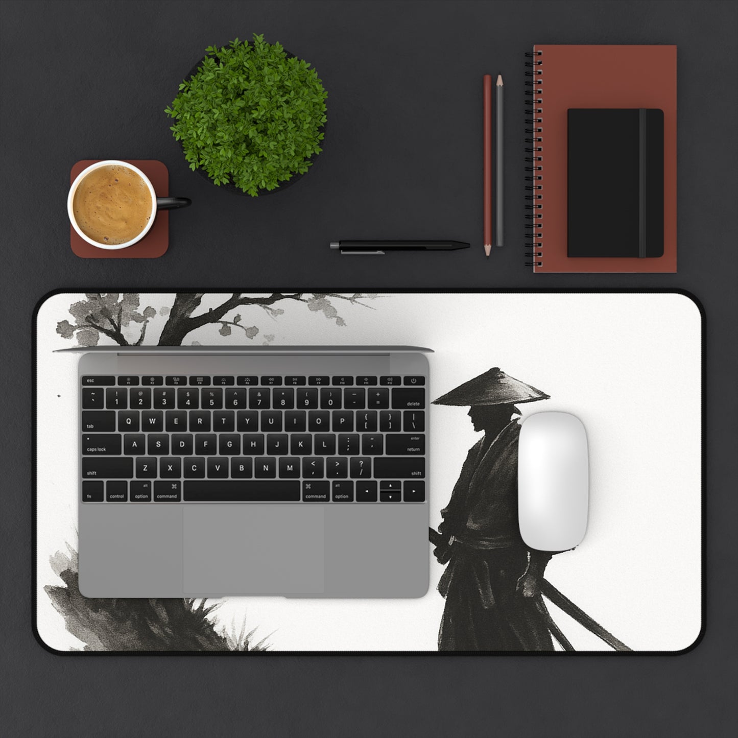 Zen-Inspired Desk Mat | Minimalist Office Decor, Meditation Gift, Work Desk Accessory, Japanese Art, Calm Workspace