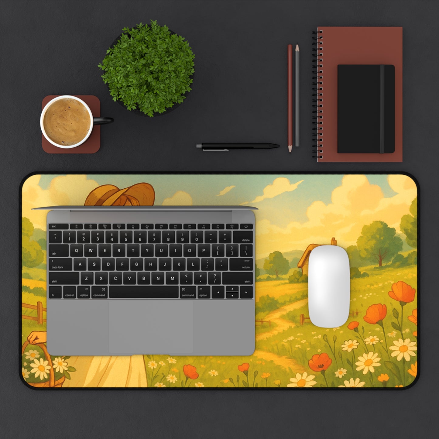 Enchanting Floral Desk Mat, Office Decor, Nature Lover Gift, Workspace Organizer, Ideal for Home or Office