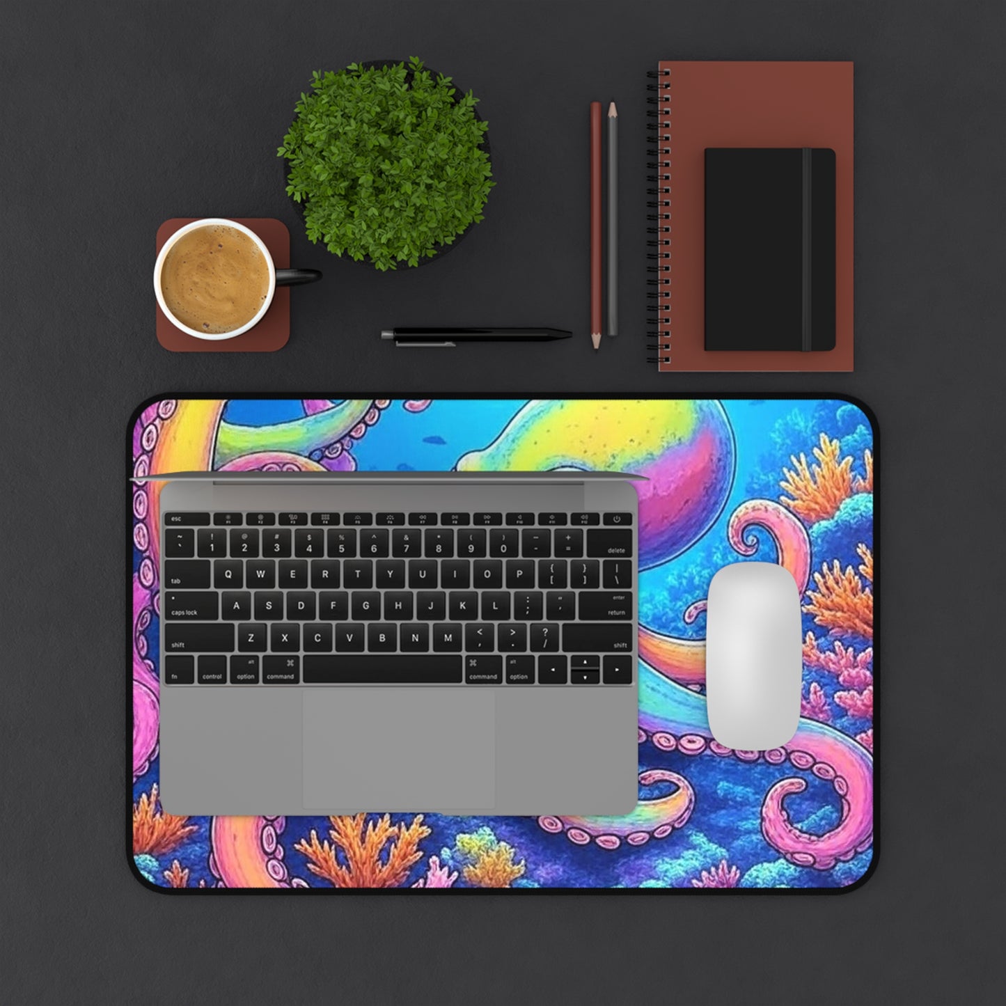 Desk Mat - Colorful Octopus - Nautical Office Decor