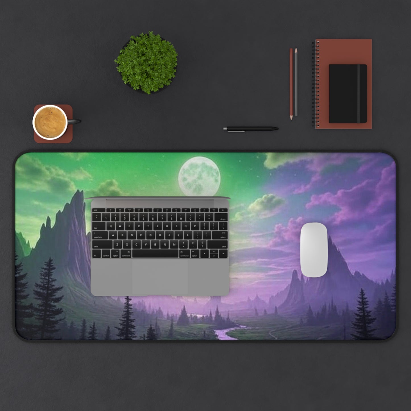 Enchanted Landscape Desk Mat | Dreamy Home Office Decor, Gamer Mouse Pad, Nature Lover Gift, Aesthetic Desk Accessories