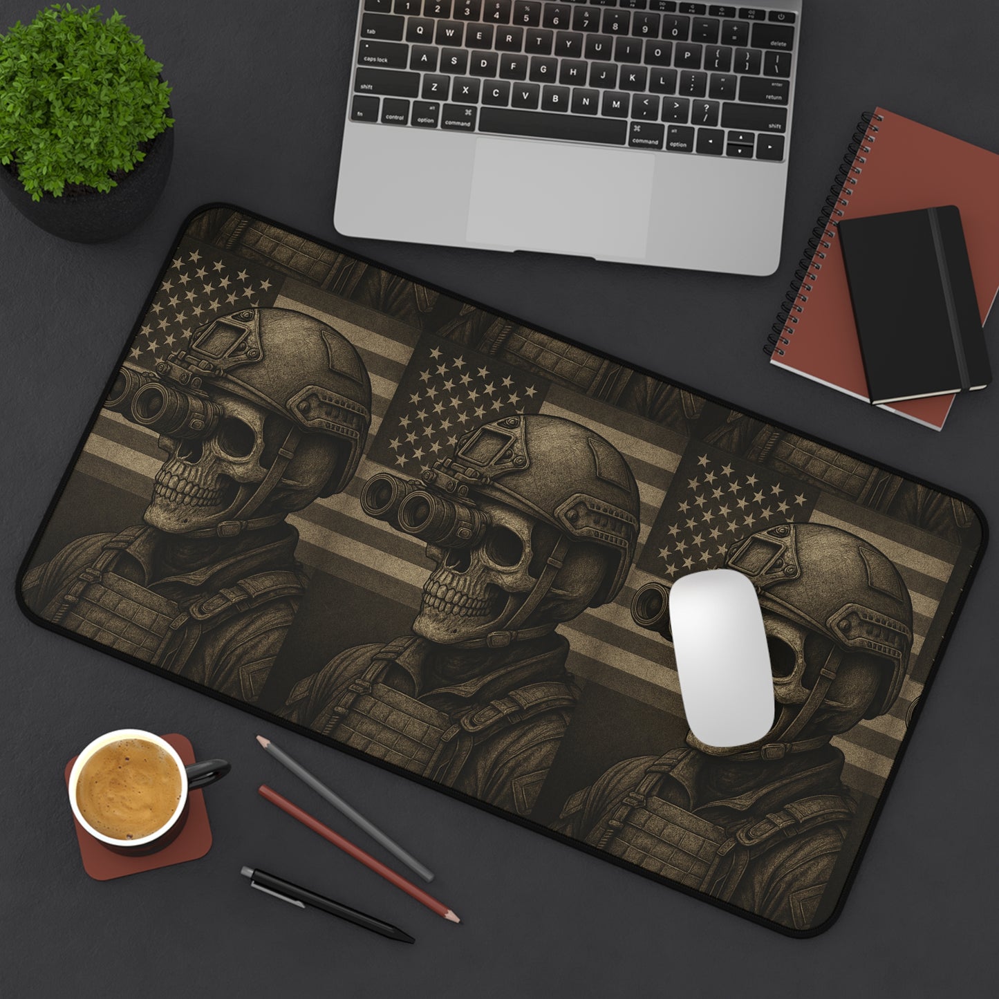 Silent Sentinel – Tactical Skull Desk Mat