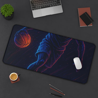Basketball Gamer Desk Mat – Neon Energy for Every Move