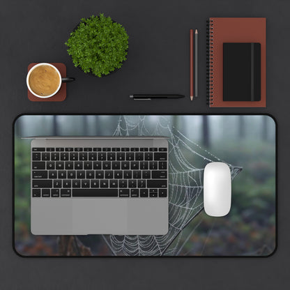 Nature-Inspired Desk Mat with Spider Web Design - Perfect for Home Office Decor